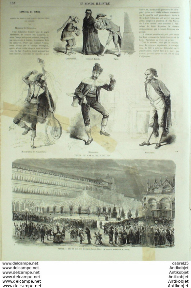 Le Monde Illustré 1868 N°568 Italie Venise Angleterre Londres Charing Cross Pérou Dinant (08) - 1850 - 1899