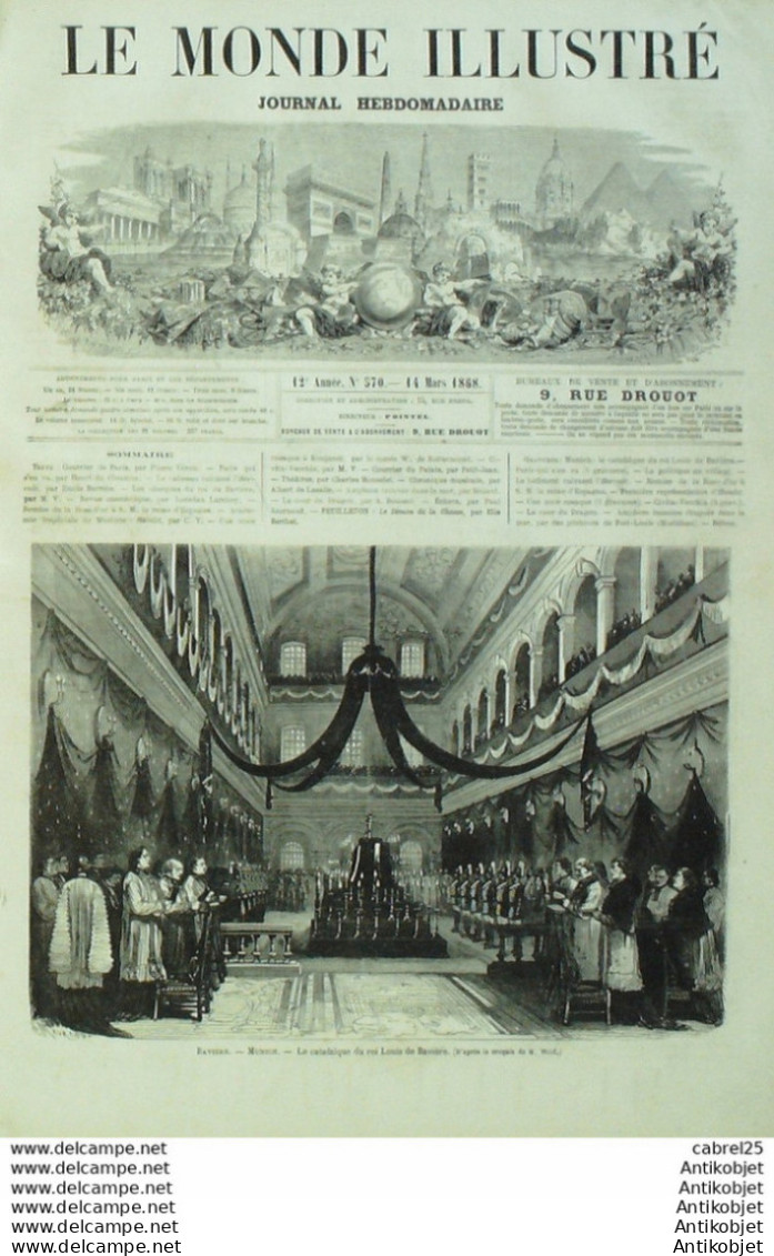 Le Monde Illustré 1868 N°570 Allemagne Munich Angleterre Medway Espagne Madrid Russie Cosaques - 1850 - 1899