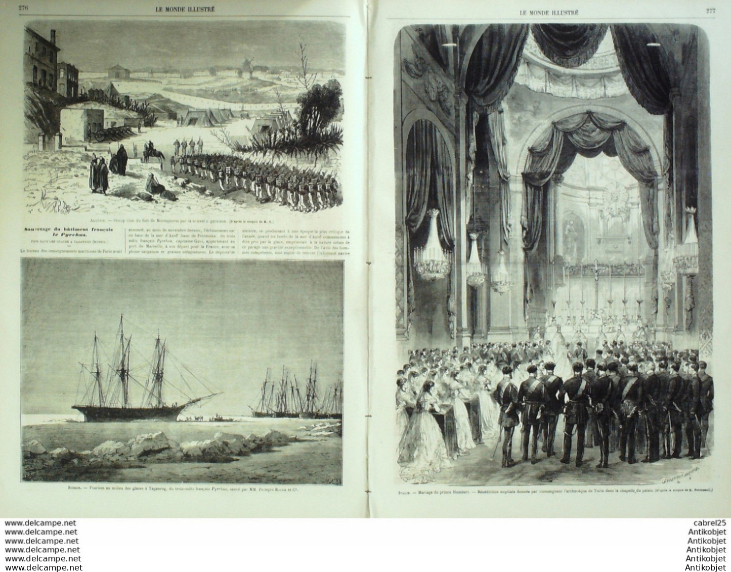 Le Monde Illustré 1868 N°577 Italie Turin Algérie Mostaganem Ethiopie Espagne Valence Abyssinie - 1850 - 1899