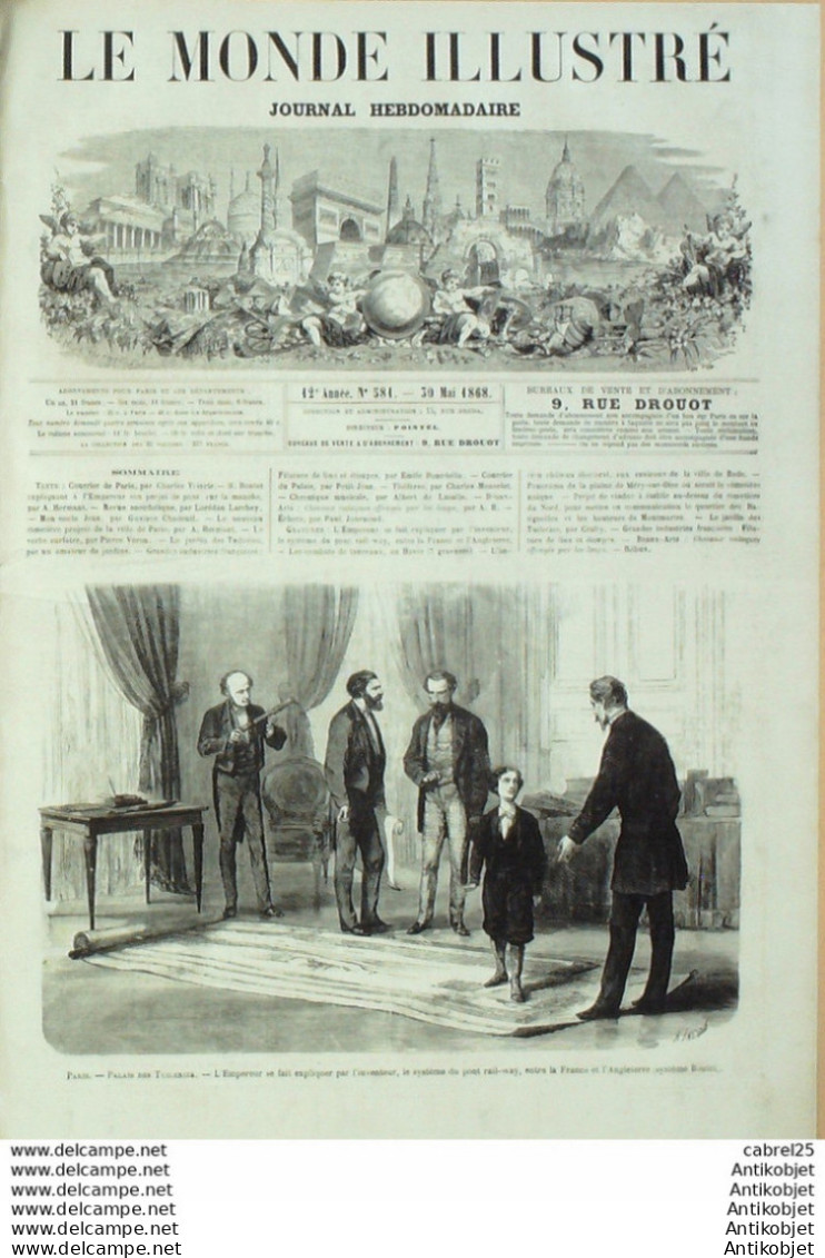 Le Monde Illustré 1868 N°581 Allemagne Bade Havre (76) Belgique Houpline-sur-Lys - 1850 - 1899
