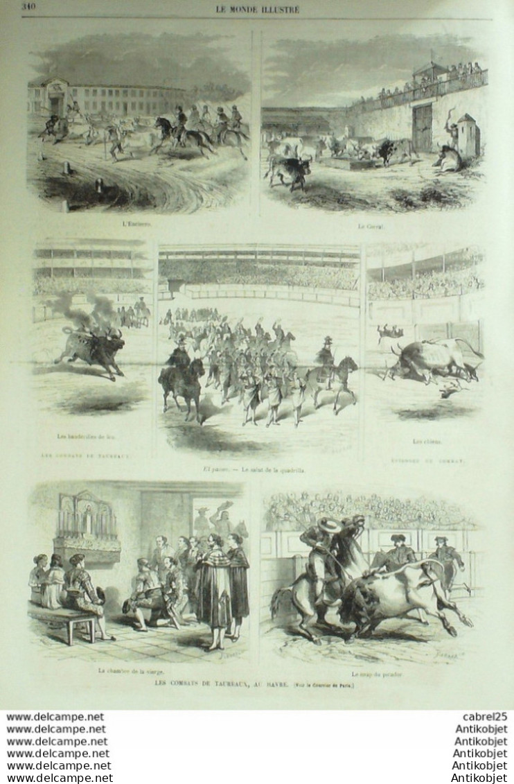 Le Monde Illustré 1868 N°581 Allemagne Bade Havre (76) Belgique Houpline-sur-Lys - 1850 - 1899