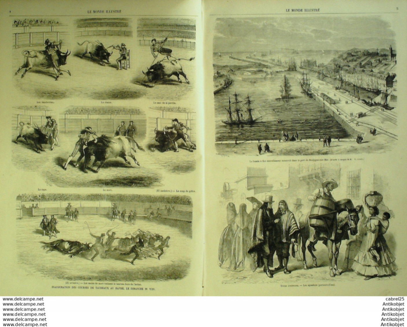 Le Monde Illustré 1868 N°586 Boulogne (62) Pérou Lima Aguador Algérie Relizanne Alger La Mina - 1850 - 1899