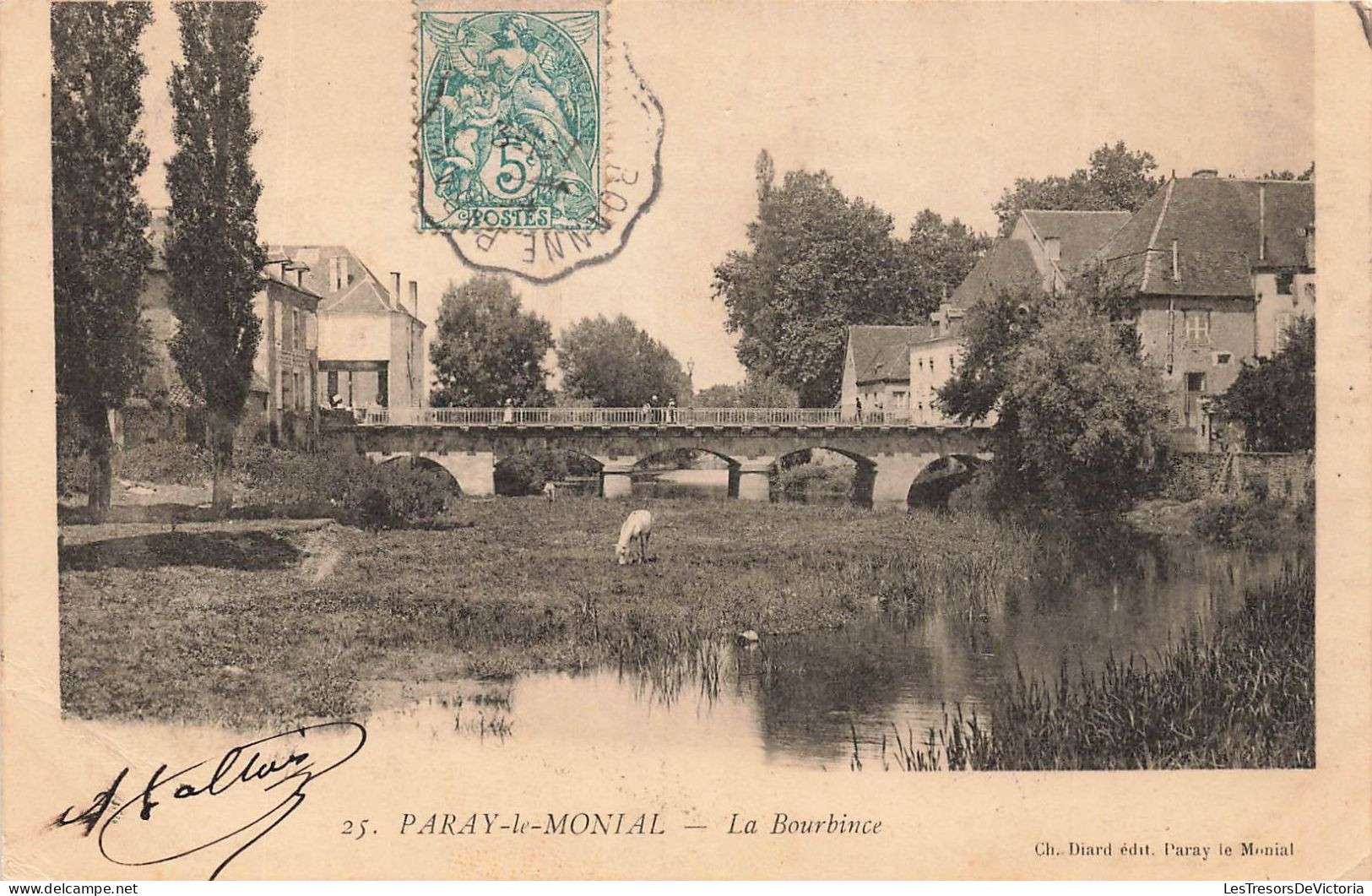FRANCE - Paray Le Monial - La Bourbince - Carte Postale Ancienne - Paray Le Monial