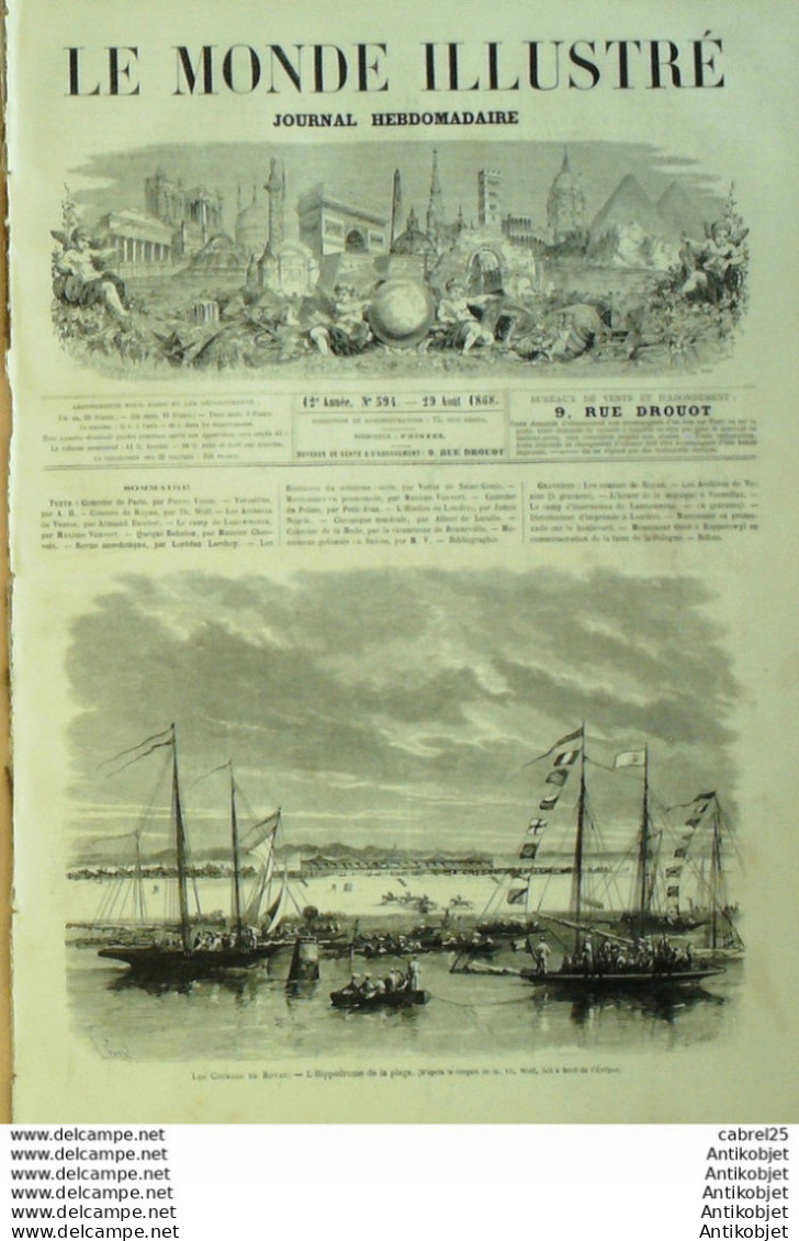 Le Monde Illustré 1868 N°594 Pologne Rapperswyl Lannemezan (65) Versailles (78) Royan (17) Italie Venise  - 1850 - 1899