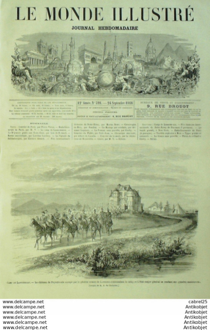 Le Monde Illustré 1868 N°598 Metz (57) Saint-Rémy (13) Lannemezan (65) Frédéric Mistral  - 1850 - 1899