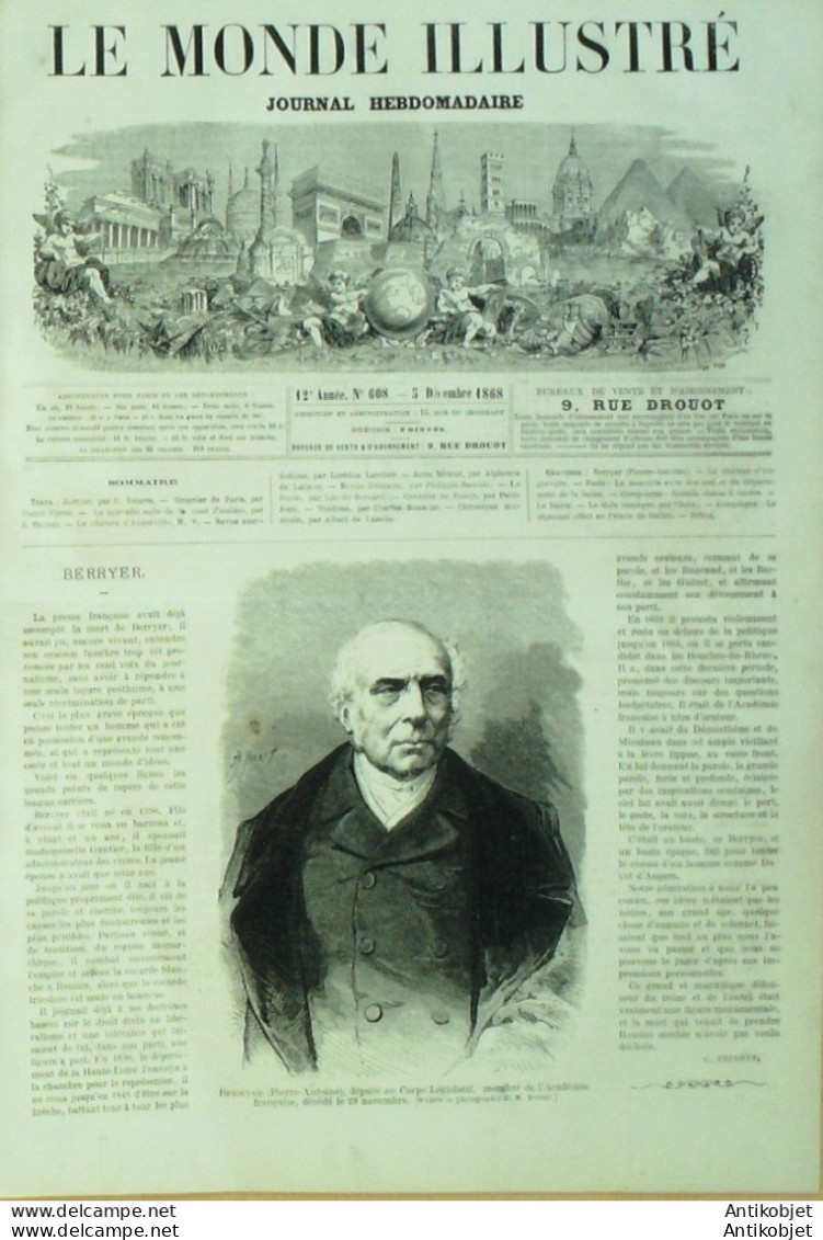 Le Monde Illustré 1868 N°608 Augerville (45) Château Compiègne (60) Hallali Prince De Galles - 1850 - 1899