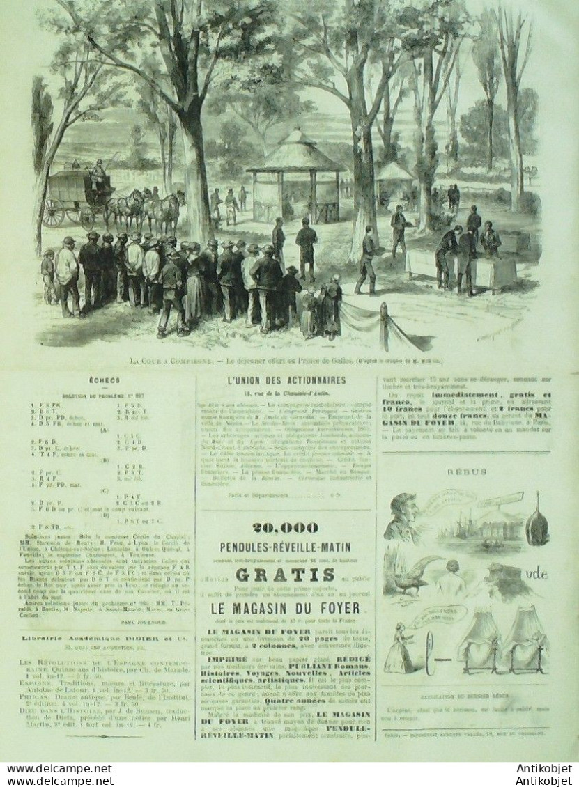 Le Monde Illustré 1868 N°608 Augerville (45) Château Compiègne (60) Hallali Prince De Galles - 1850 - 1899