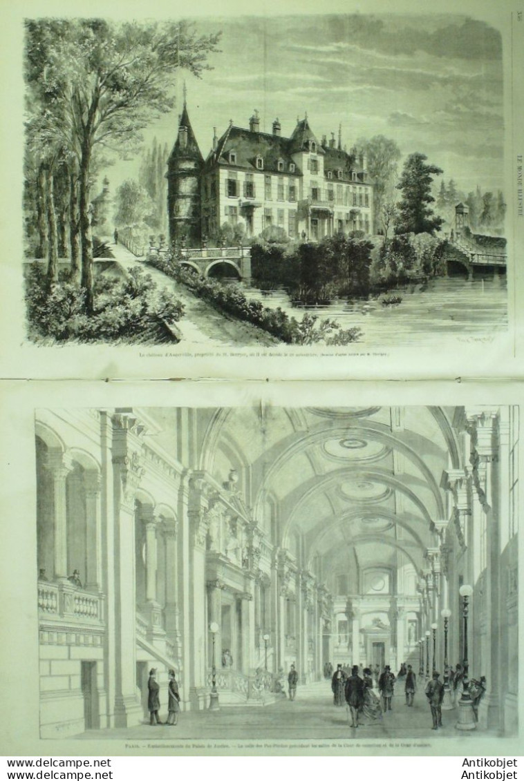 Le Monde Illustré 1868 N°608 Augerville (45) Château Compiègne (60) Hallali Prince De Galles - 1850 - 1899