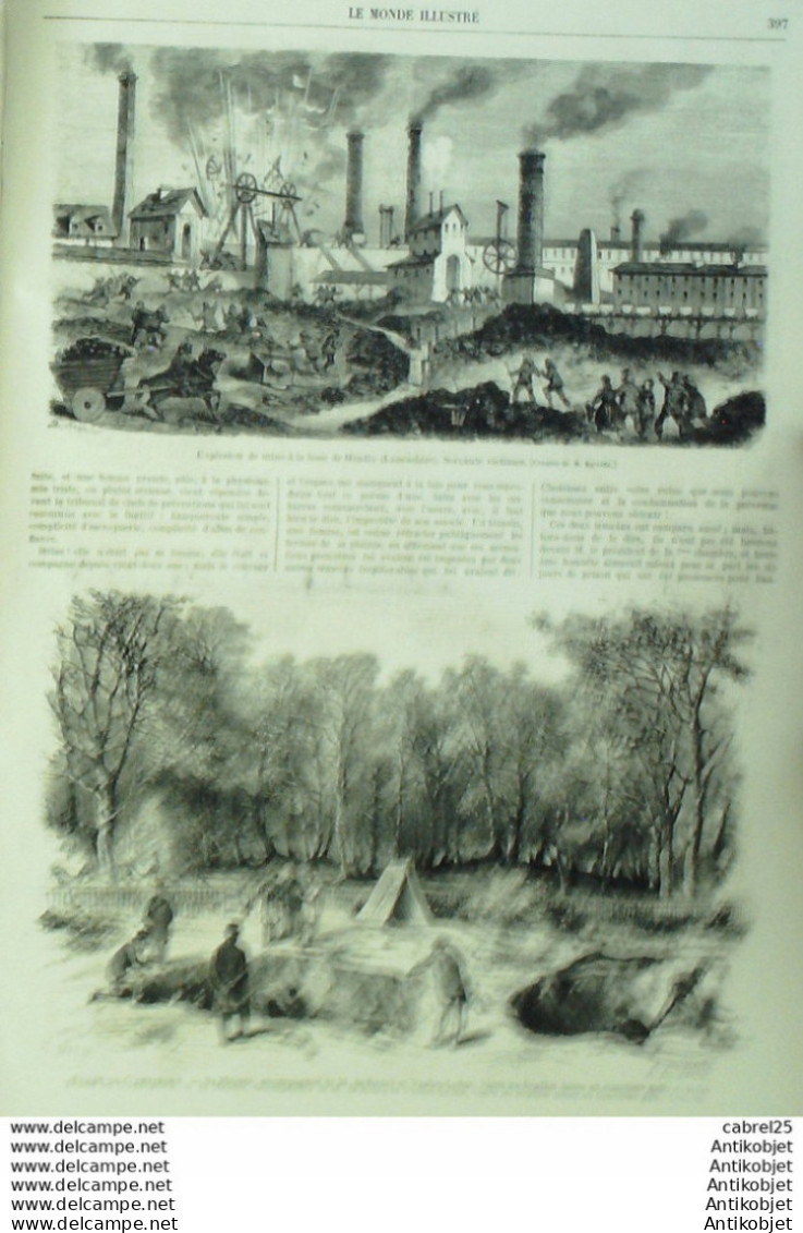 Le Monde Illustré 1868 N°610 Belgique L'Escaut Augerville (45) Compiègne (60) Pays De Galles Laucashire Fosse Hindly - 1850 - 1899