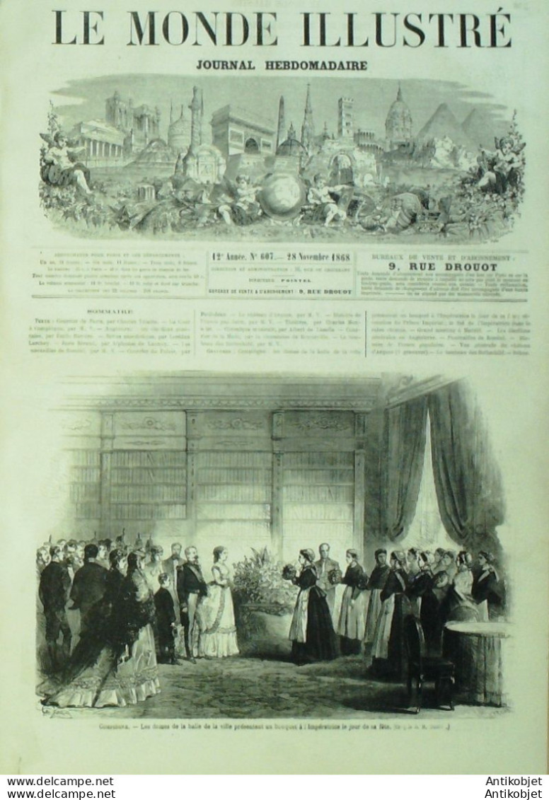 Le Monde Illustré 1868 N°607 Compiègne (60) Espagne Madrid Rothschild Tombeau Angleterre élections - 1850 - 1899