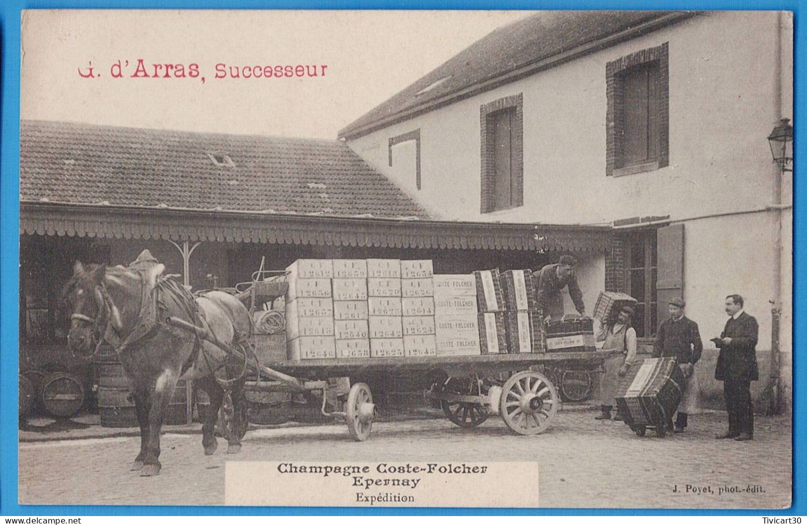 CPA MARNE (51) - EPERNAY - CHAMPAGNE COSTE FOLCHER - EXPEDITION - G. D'ARRAS, SUCCESSEUR - Epernay