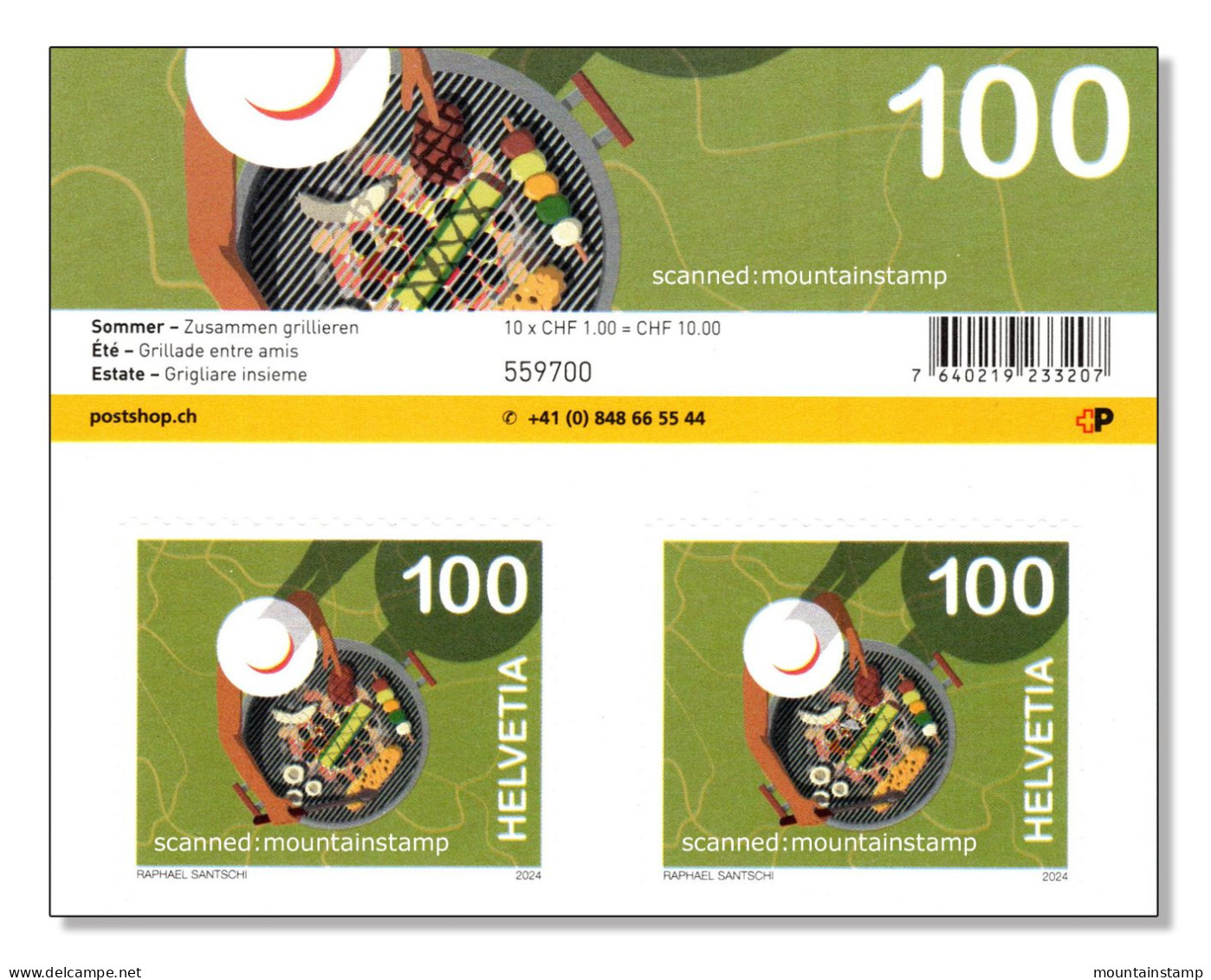 Switzerland 2024 (2/24) Grillieren - Grigliare Insieme - Grillade Entre Amis - Barbecue - Kitchen - Food MNH ** - Unused Stamps