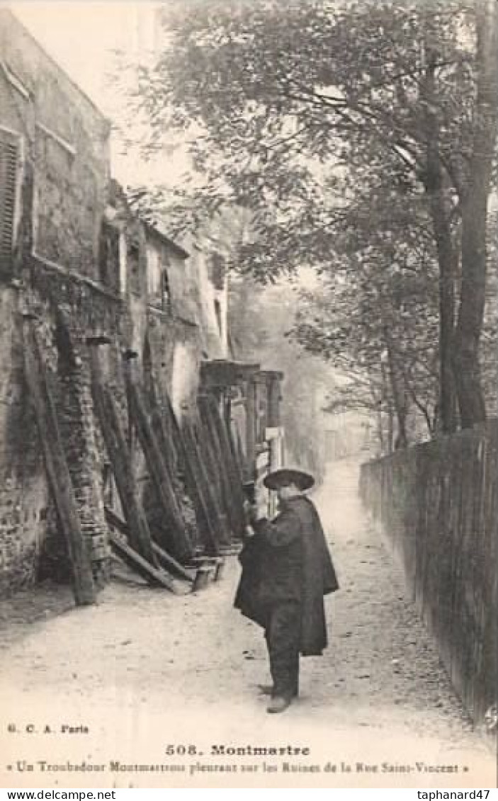 . 75 . MONTMARTRE . " Un Troubadour Montmartrois Pleurant Sur Les Ruines De La Rue St-Vincent . - Other & Unclassified