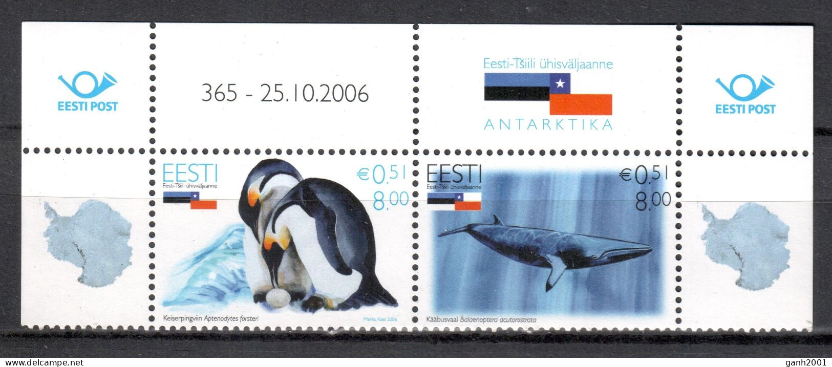 Estonia 2006 / Birds Whales Joint Issue Chile MNH Aves Ballenas Vögel Wale Oiseaux Baleines / Cu21861  34-7 - Otros & Sin Clasificación