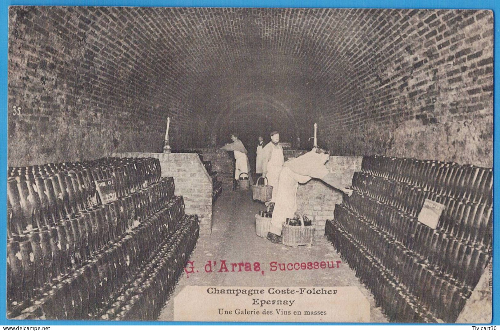 CPA MARNE (51) - EPERNAY - CHAMPAGNE COSTE FOLCHER - GALERIE DES VINS EN MASSE - G. D'ARRAS, SUCCESSEUR - Epernay