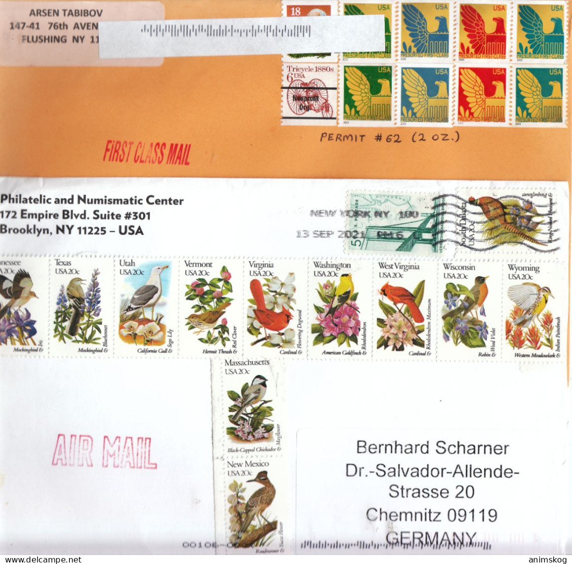 USA, 2 Briefe, Gelaufen / USA, 2 Covers, Postally Used - Cartas & Documentos