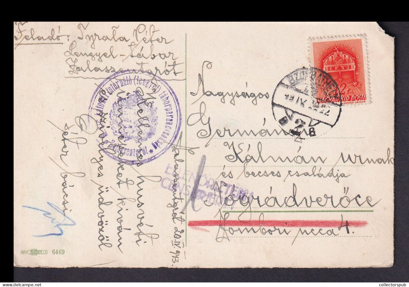 HUNGARY WWII  Polish Camp Postcard R! - Covers & Documents