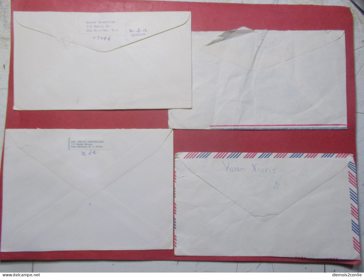 Marcophilie - Lot 4 Lettres Enveloppes Oblitérations Timbres USA Destination SUISSE (B332) - Postal History