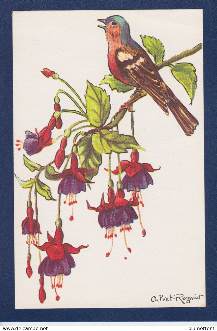 CPA 1 Euro Oiseau Et Fleur Par Calvet Rogniat Non Circulée Prix De Départ 1 Euro - Birds