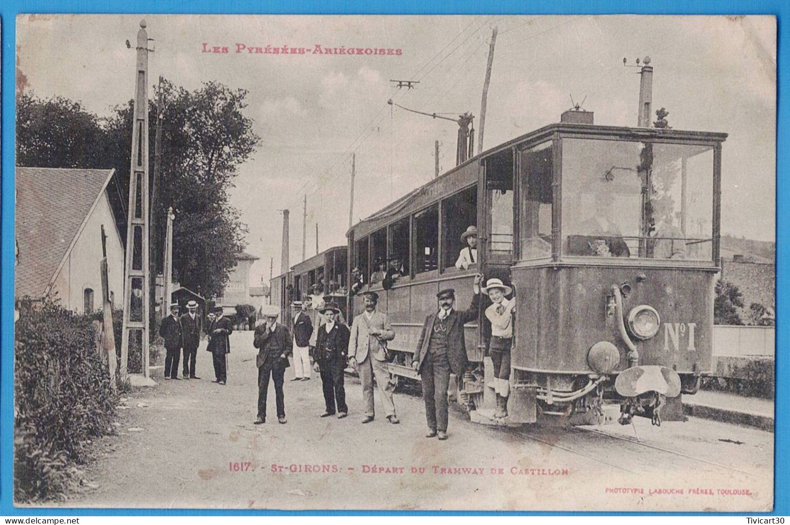 CPA ARIEGE (09) - SAINT-GIRONS - DEPART DU TRAMWAY DE CASTILLON - Saint Girons