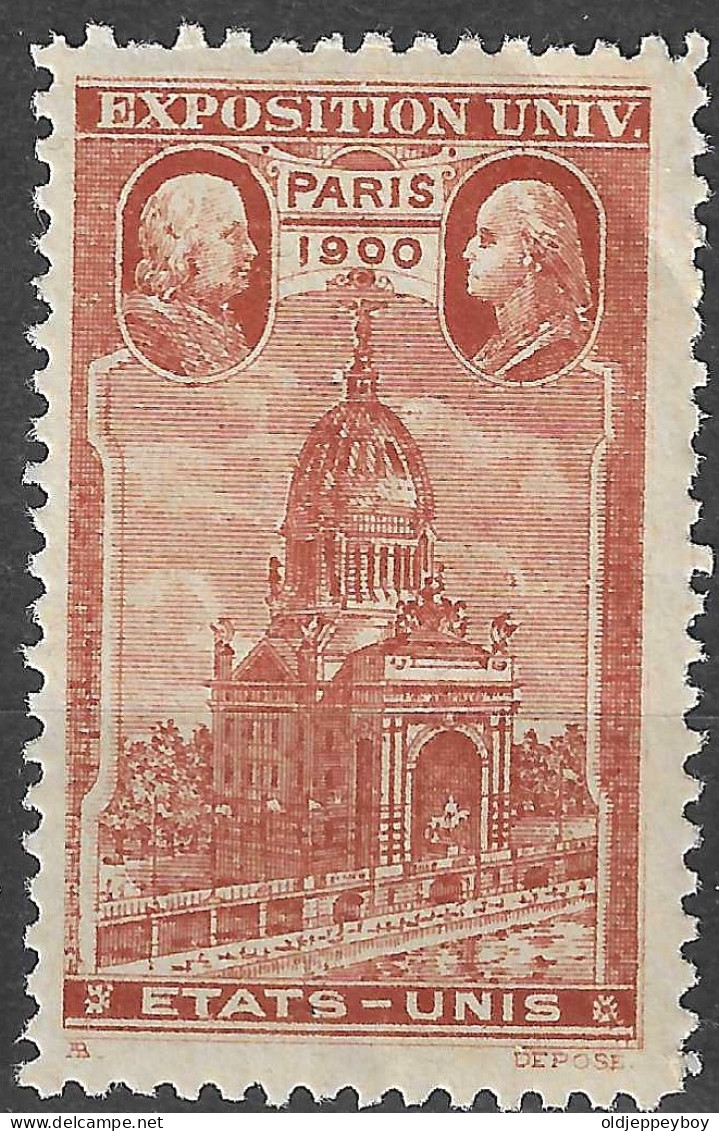 FRANCE ERINOPHILIE Fair EXPOSITION UNIVERSELLE 1900 PARIS USA ETATS-UNIS UNITED STATES   Vignette CINDERELLA MNH** - 1900 – Paris (France)