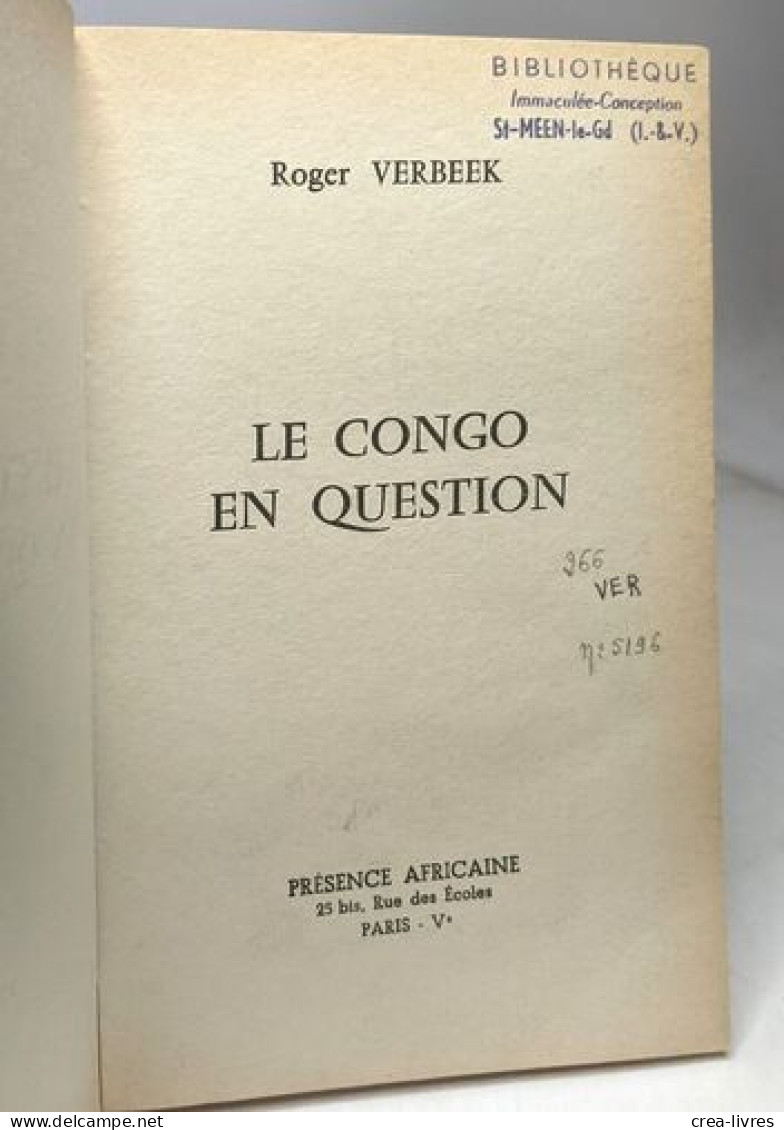 Le Congo En Question - Historia