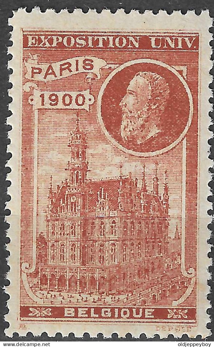 FRANCE ERINOPHILIE Fair EXPOSITION UNIVERSELLE 1900 PARIS BELGIQUE BELGIUM Vignette CINDERELLA MNH** - 1900 – Paris (France)