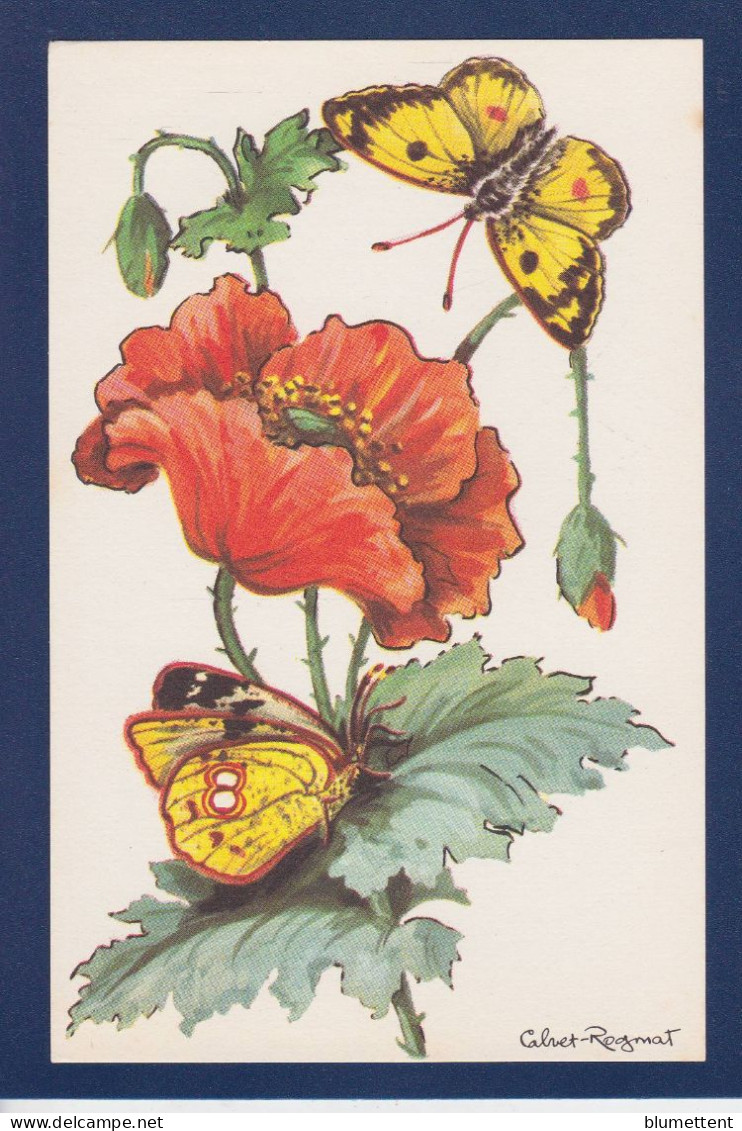 CPA 1 Euro Papillon Et Fleur Par Calvet Rogniat Non Circulée Prix De Départ 1 Euro - Butterflies