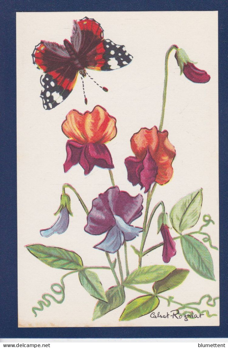 CPA 1 Euro Papillon Et Fleur Par Calvet Rogniat Non Circulée Prix De Départ 1 Euro - Schmetterlinge