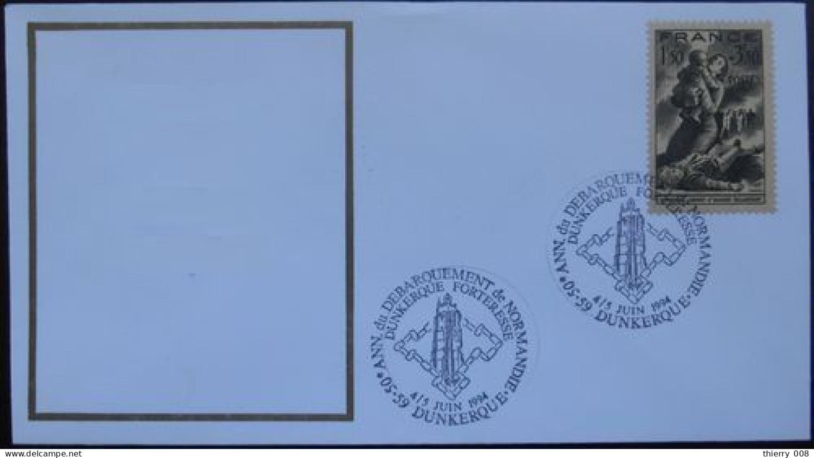 D29 Cachet Temporaire Dunkerque 59 Nord Anniversaire Débarquement En Normandie Dunkerque Forteresse 4 5 Juin 1994 - Commemorative Postmarks