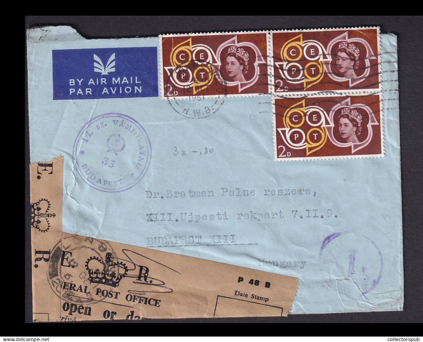 ENGLAND 1961. Interesting Cover To Hungary - Cartas & Documentos