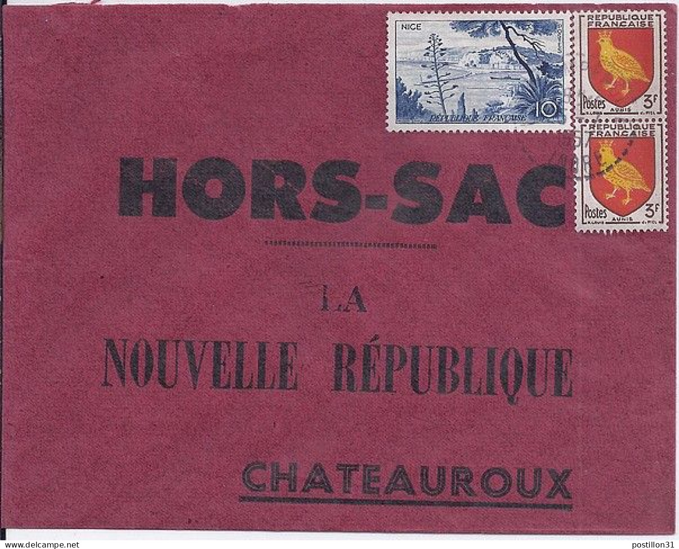 FRANCE N° 1038/1004x2 S/L. HORS SAC DE 1957 - Covers & Documents