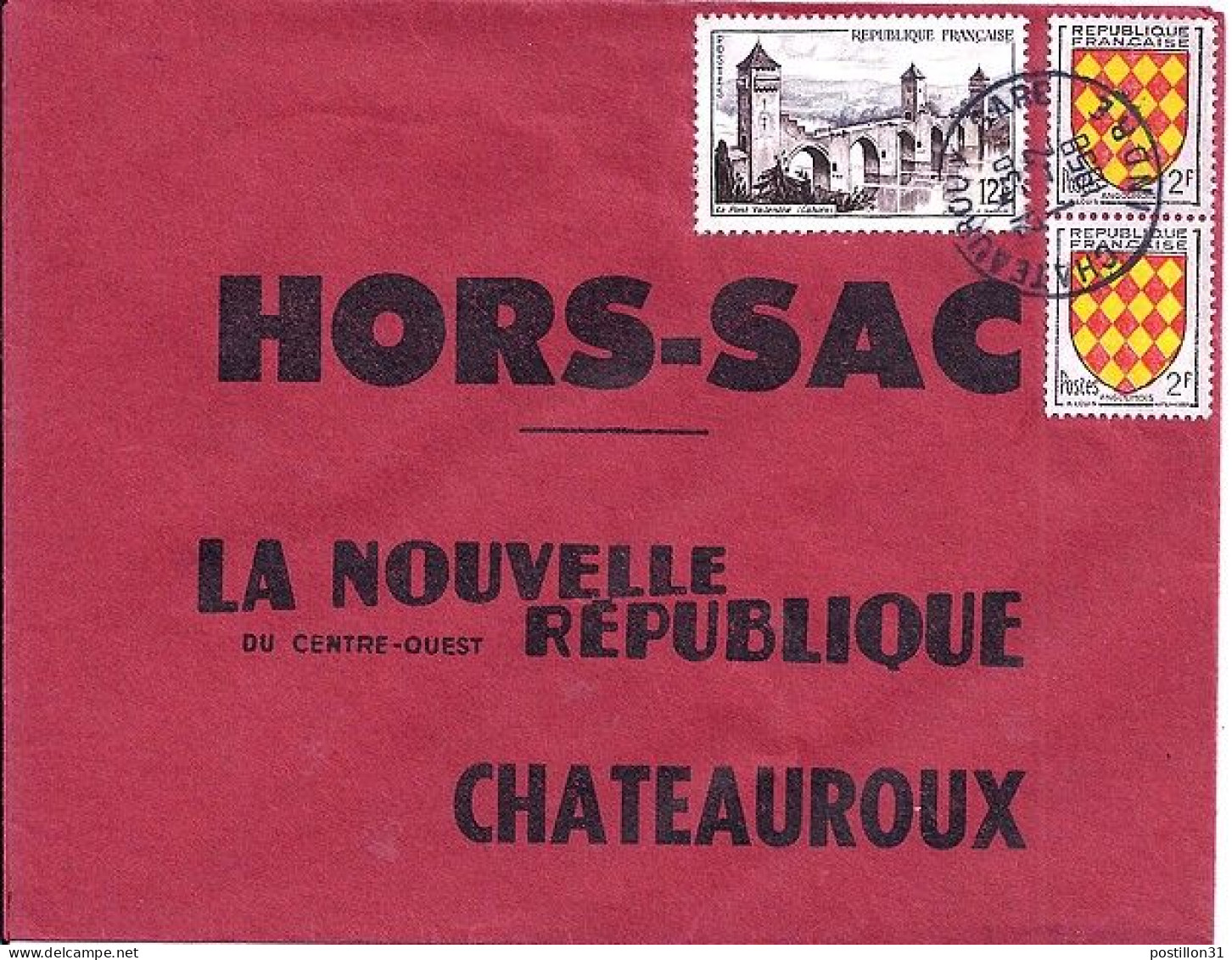 FRANCE N° 1039/1003x2 S/L. HORS SAC DE 1957-58 - Covers & Documents