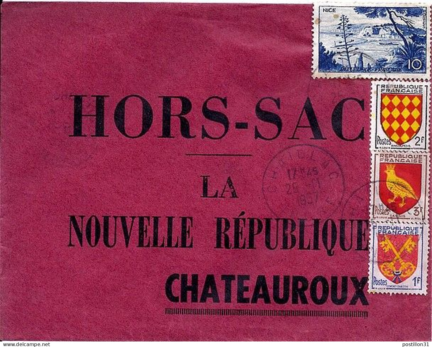 FRANCE N° 1038/1003/1004/1047 S/L. HORS SAC DE CHAILLAC/25.11.57 - Covers & Documents