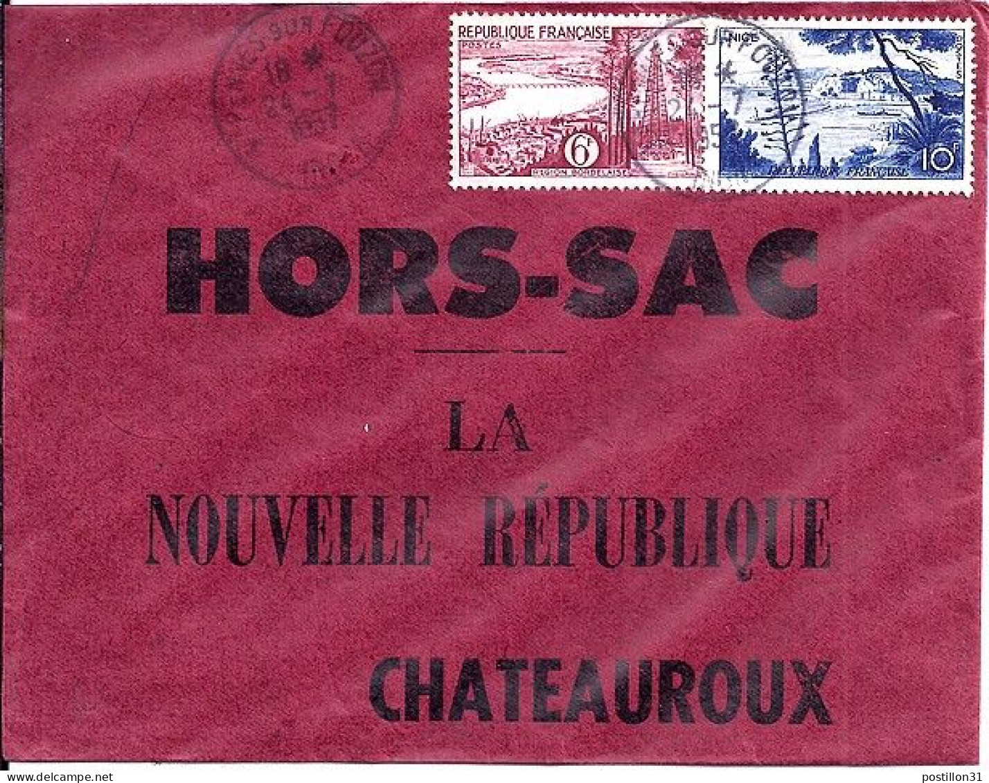 FRANCE N° 1036/1038 S/L. HORS SAC DE 1957/58  - Covers & Documents