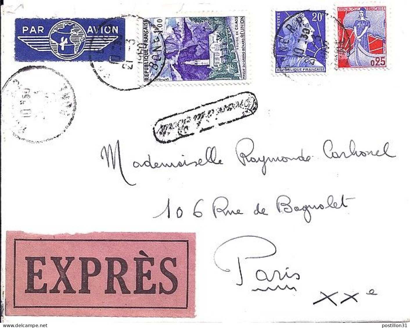 FRANCE N° 1241/1234/1011B S/L. EXPRES DE BONE/ALGERIE/21.3.60 - Brieven En Documenten