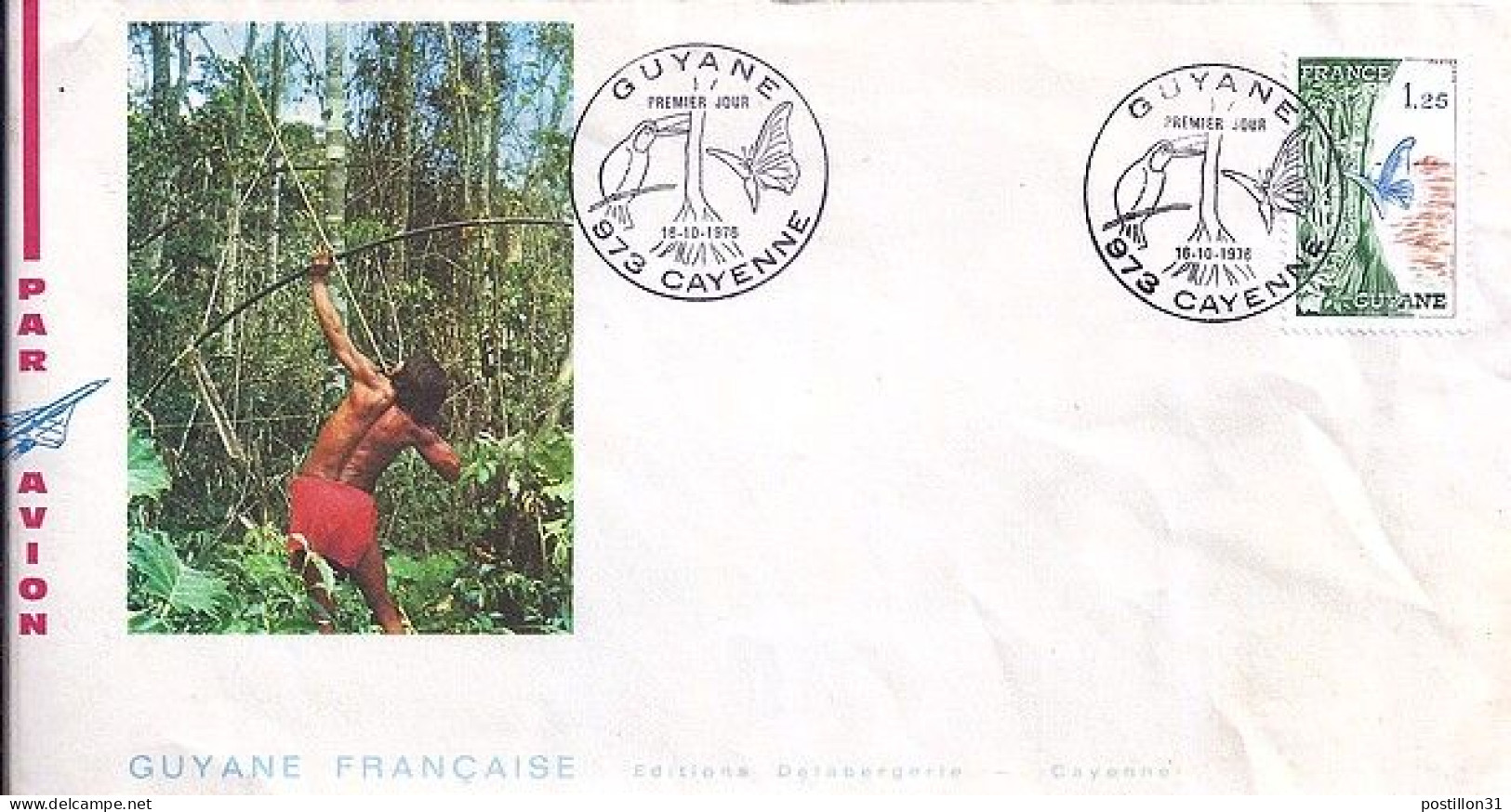 FRANCE N°  1865A S/L. DE CAYENNE/16.10.76 - Cartas & Documentos