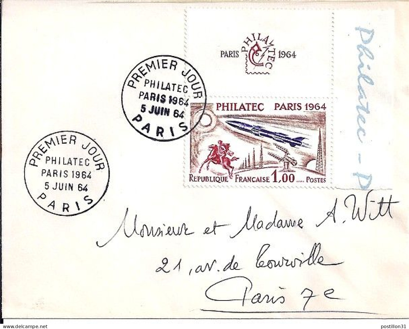 FRANCE N°  1422 Bdf S/L DE PARIS/1° JOUR/5.6.64 - Cartas & Documentos