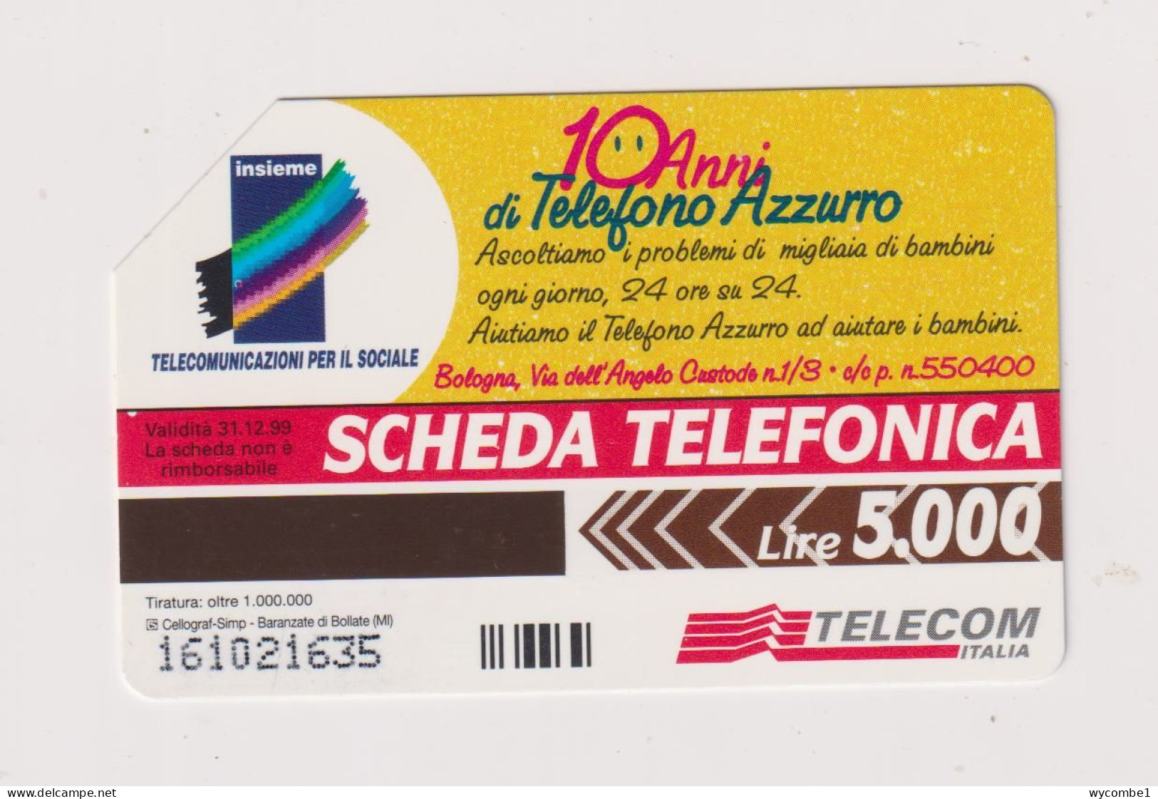 ITALY -   Toll Free Number For Children Urmet  Phonecard - Openbaar Gewoon