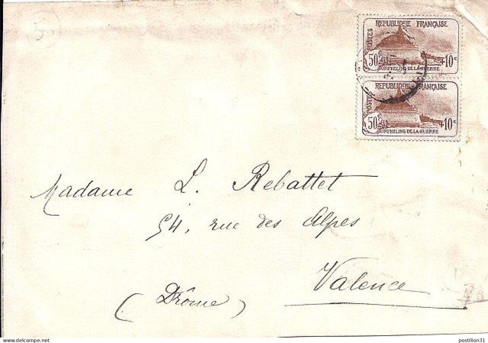FRANCE N°  230x2 S/DEVANT DE LETTRE DE « PARIS/1.12.27 »  - Briefe U. Dokumente