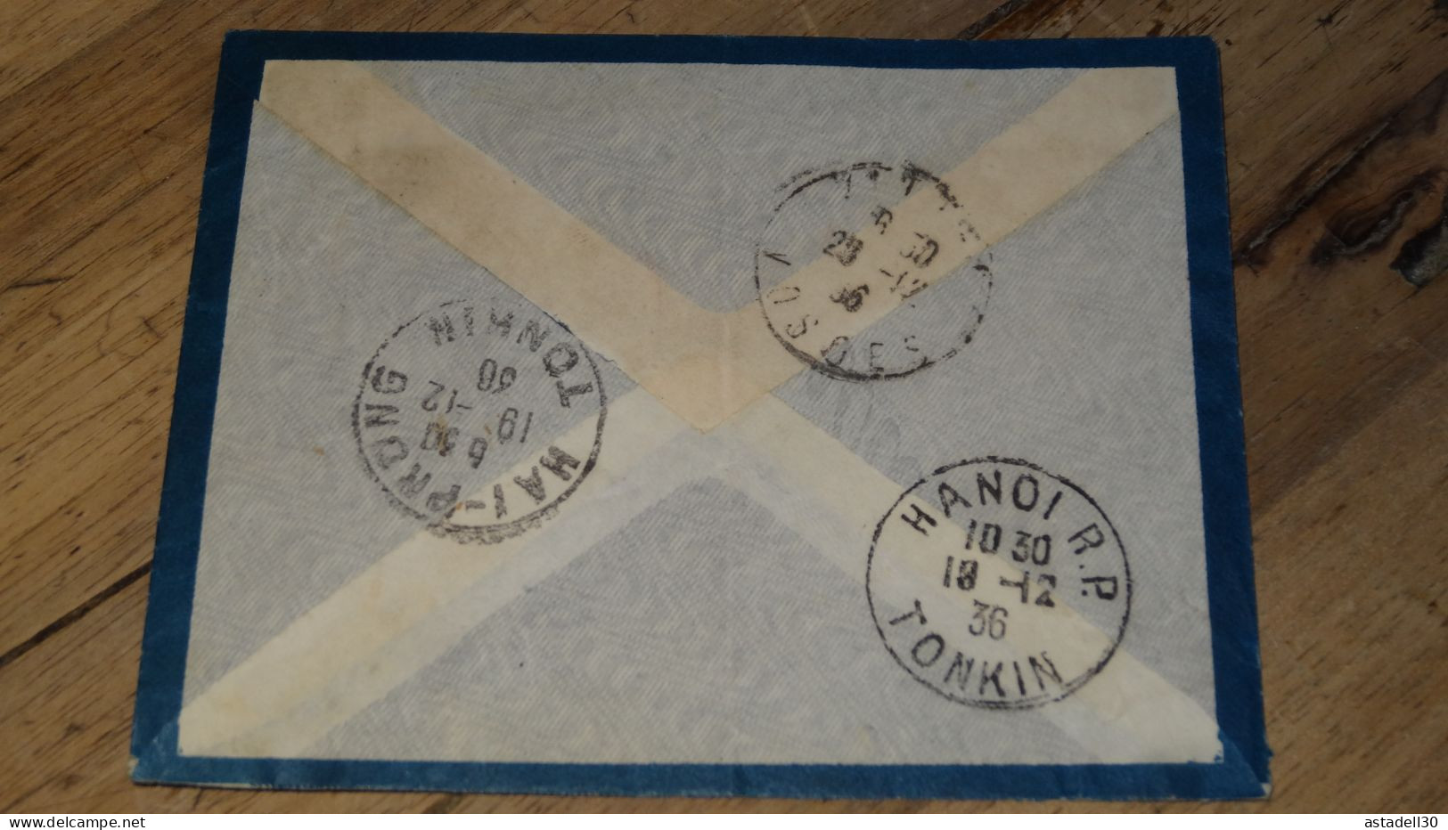 Enveloppe Entier Postal INDOCHINE, Par Avion, Hongay 1936 ......... ..... 240424 ....... CL6-3b - Briefe U. Dokumente