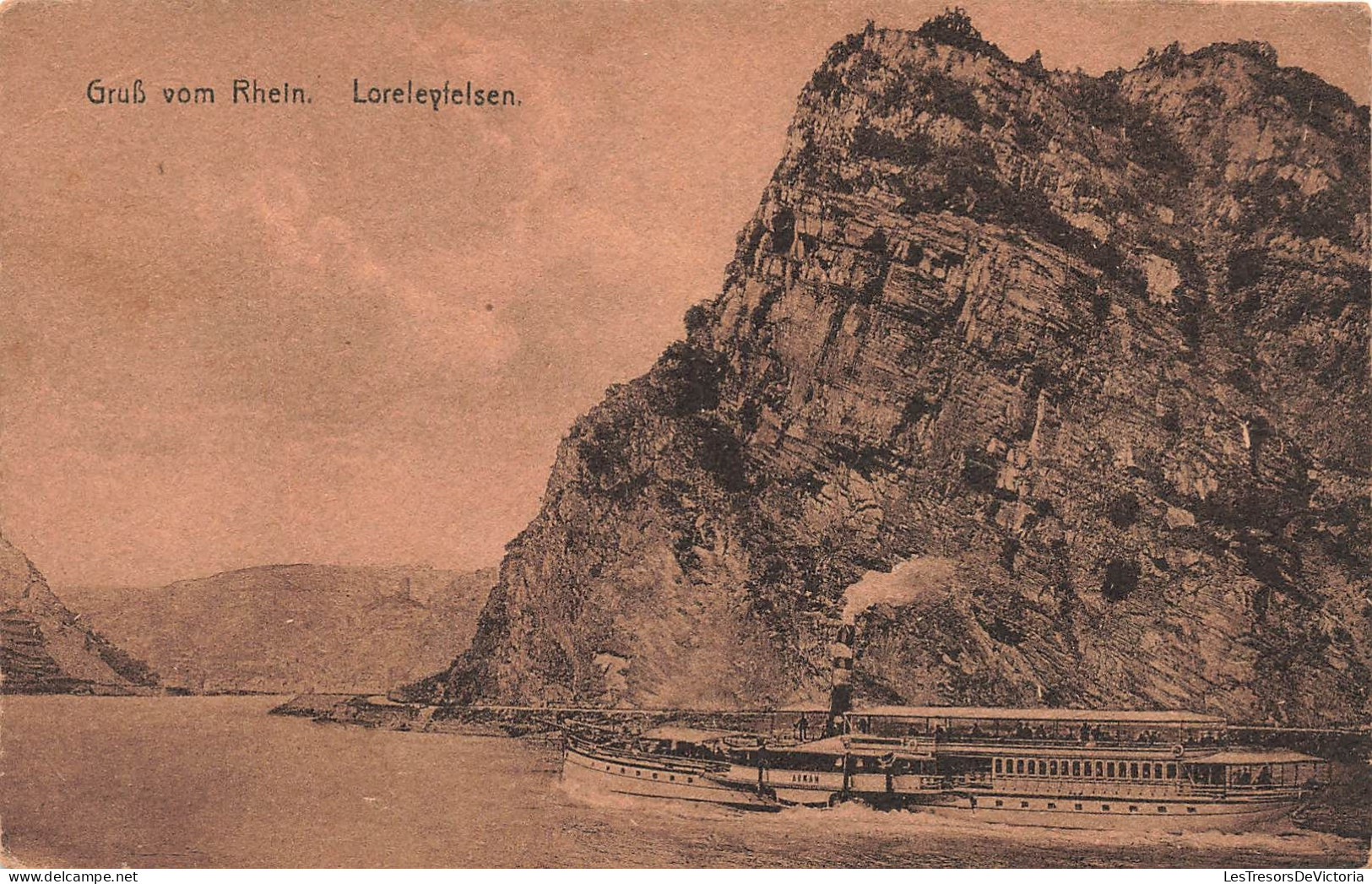 ALLEMAGNE - GruB Vom Rhein - Loreleyfelsen - Bateau - Carte Postale Ancienne - Loreley
