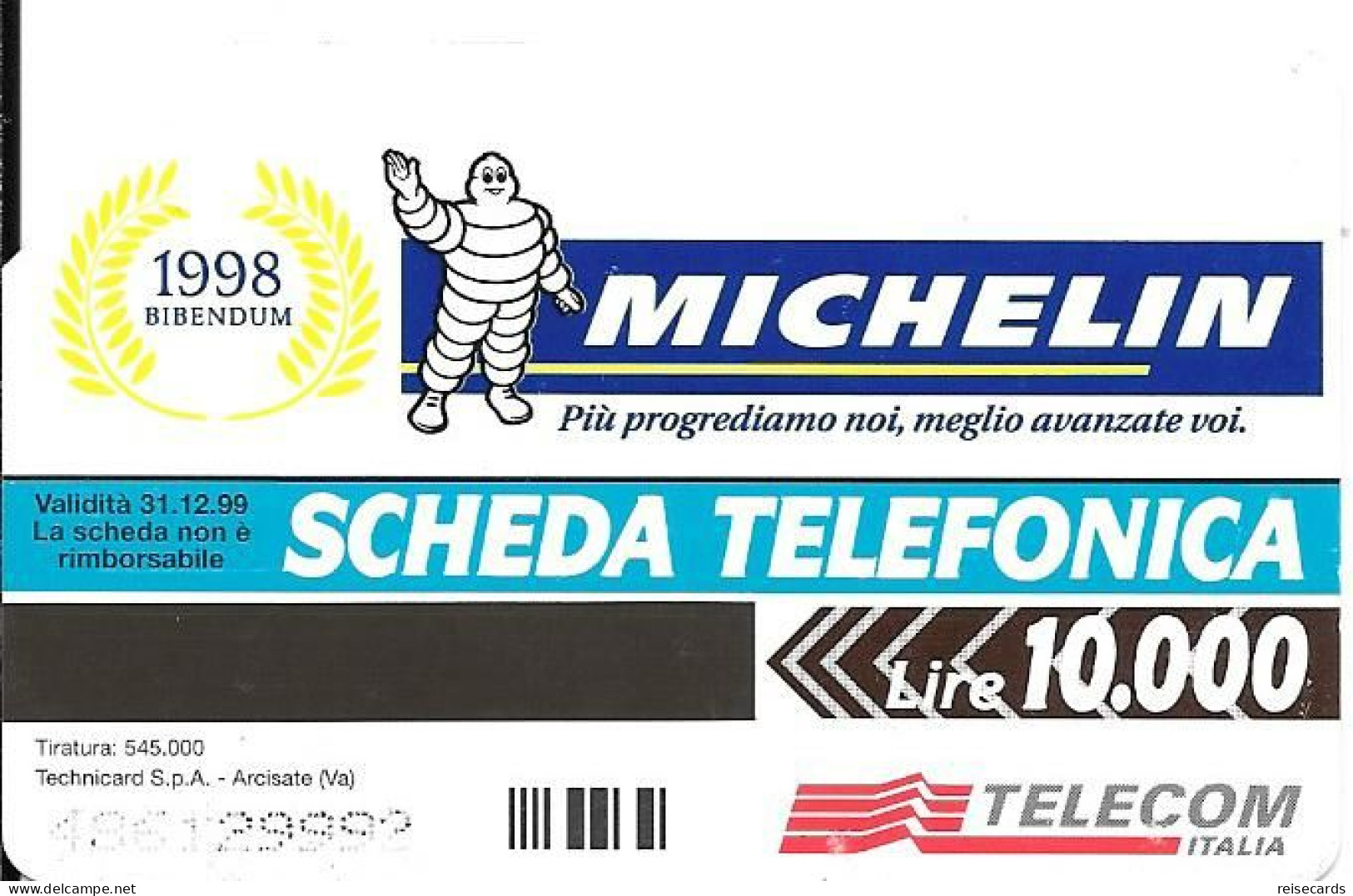 Italy: Telecom Italia - Michelin, Le Coup De La Semelle - Öff. Werbe-TK