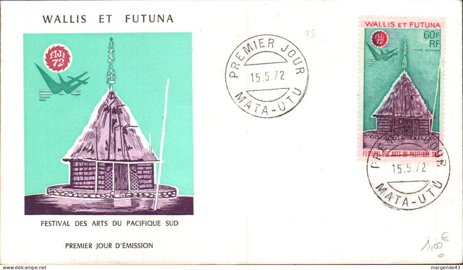 WALLIS ET FUTUNA FDC 1972 FESTIVAL ARTS DU PACIFIQUE - FDC