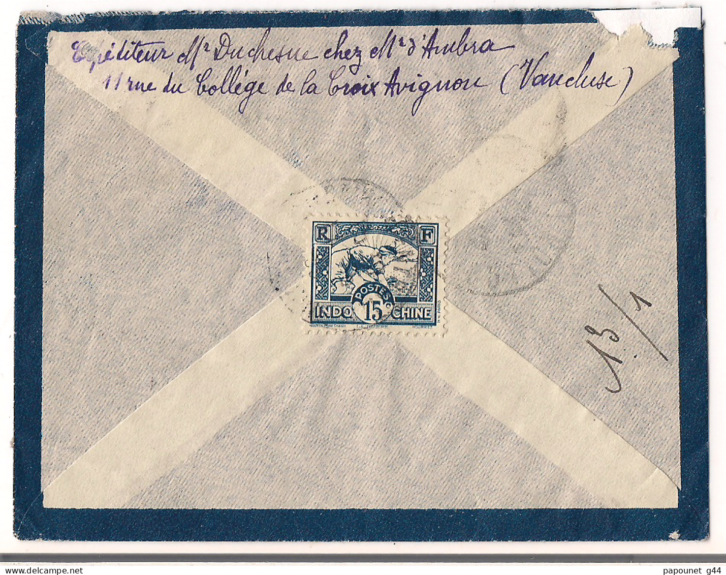 Lettre Recommandée Saïgon Cochinchine 1935 Destination Paris - Cartas & Documentos