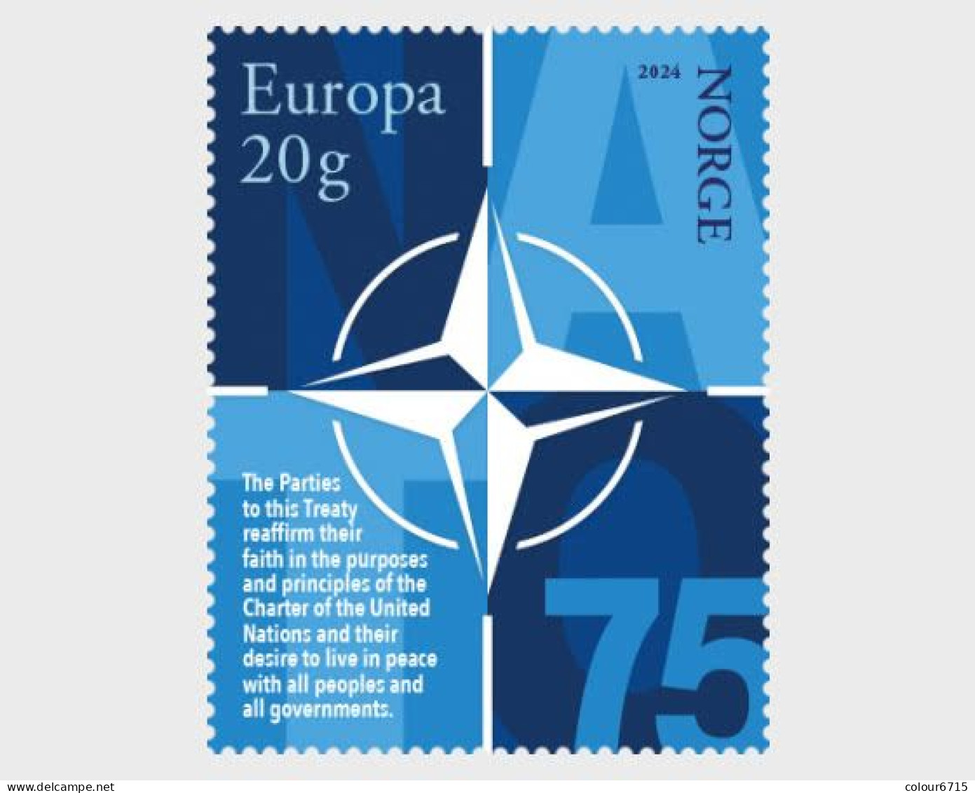 Norway 2024 NATO 75th Anniversary Stamp 1v MNH - Neufs