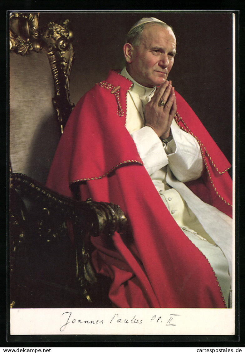 AK Papst Johannes Paul II. Betet Auf Seinem Heiligen Stuhl  - Päpste