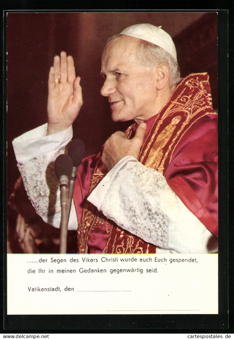 AK Papst Johannes Paul II. Spendet Den Segen  - Pausen