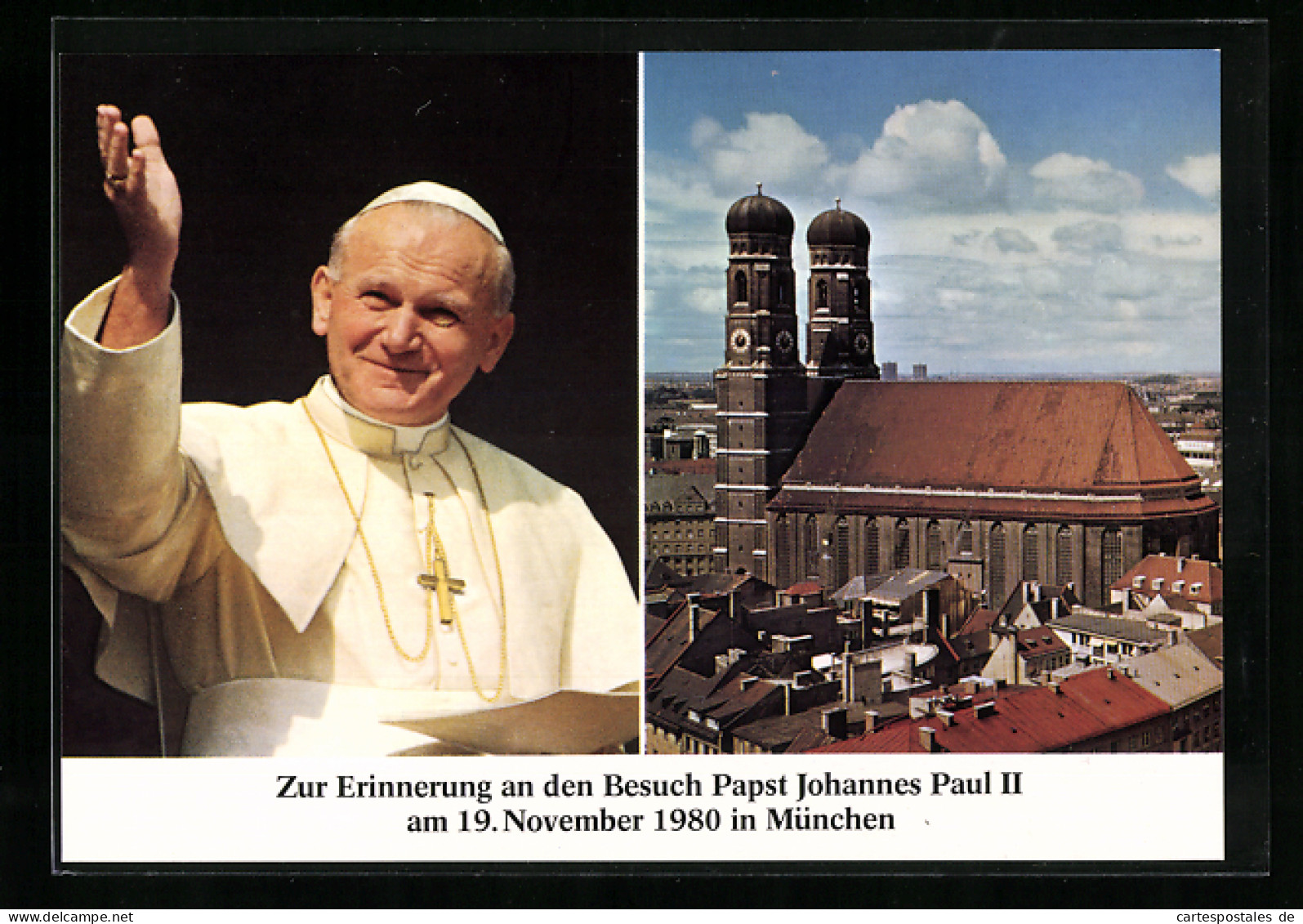 AK München, Besuch Des Papst Johannes Paul II. 1980, Frauenkirche  - Päpste
