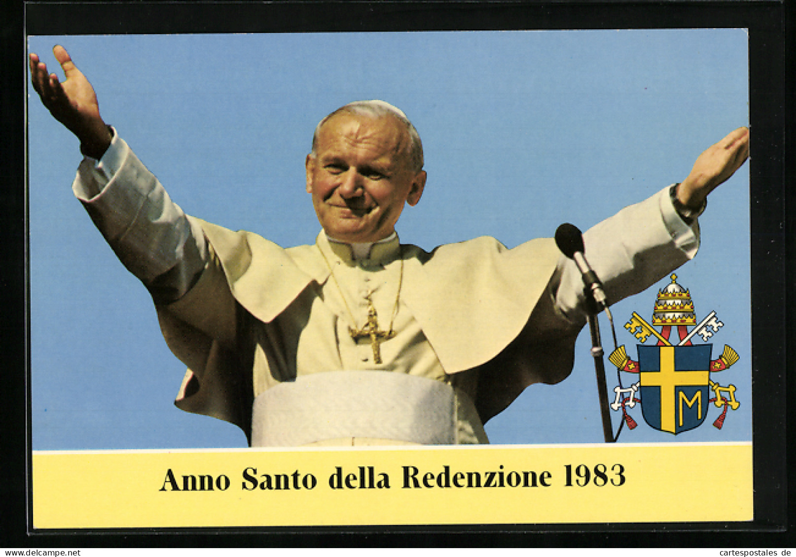 AK Johannes Paul II. Und Päpstliches Wappen  - Popes